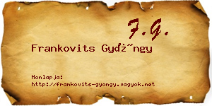Frankovits Gyöngy névjegykártya